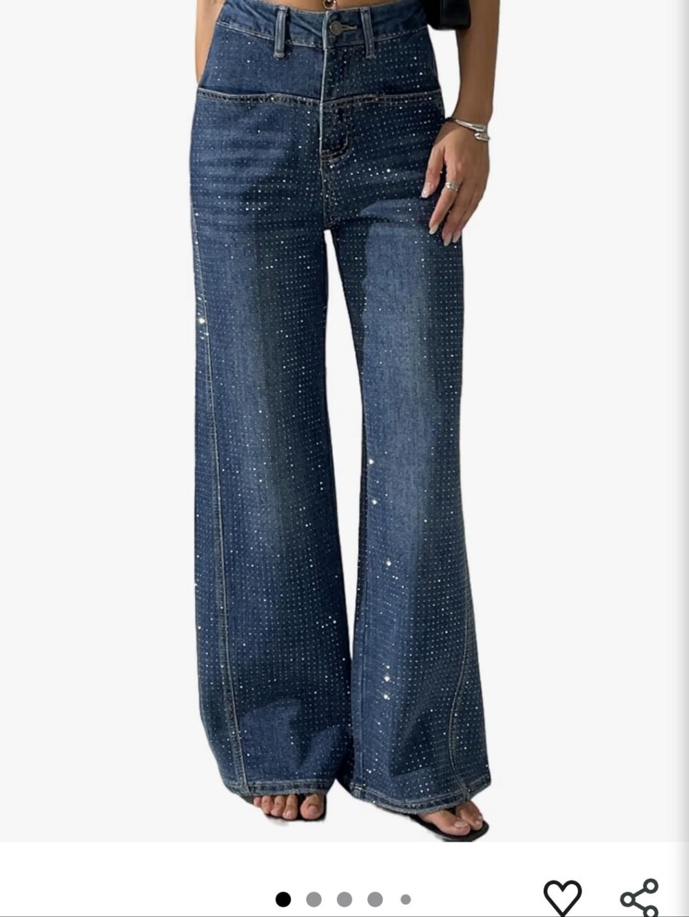 NEW Rhinestone Bling Sparkle Women's Flare Jeans - Small Stretchy 4-6